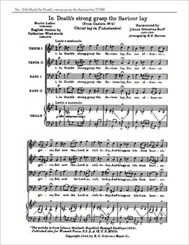In Death's Strong Grasp the Savior Lay, BWV 4