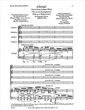 Alleluja by Bach Johann Sebastian for TTB/TBB/TTBB