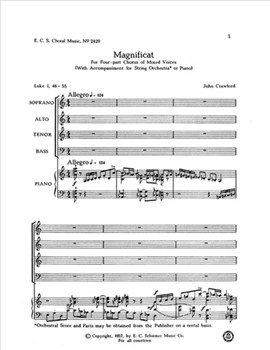 Magnificat by Crawford John for SATB