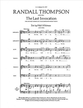 Last Invocation by Thompson Randall Whitman Walt for SSATTB