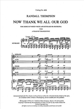 Now Thank We All Our God by Thompson Randall for SATB