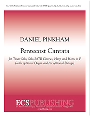 Pentecost Cantata (Choral Score) by Pinkham Daniel for Tenor Solo SATB