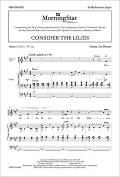 Consider The Lilies by Diemer Emma Lou for SATB divisi