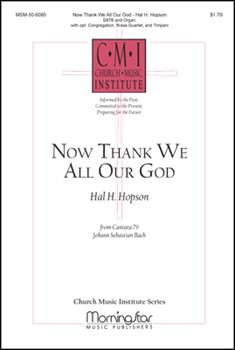Now Thank We All Our God by Bach Johann Sebastian - Hopson Hal H - for SATB Optional Congregation