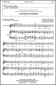 Hymn of Praise by Lehman Robert for SAB
