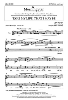 Take My Life That I May Be by Hobby Robert A for SATB