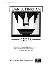 Odes by Pinkham Daniel for Organ w/WW (w/English Horn)