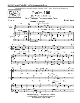 Psalm 100 by Arnatt Ronald for SATB and Congregation