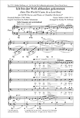 Ich bin der Welt abhanden gekommen by Mahler Gustav - Hoffman Stanley M - Rckert Friedrich for SATB