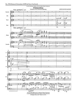 Clementine by Earnest John David for SATB