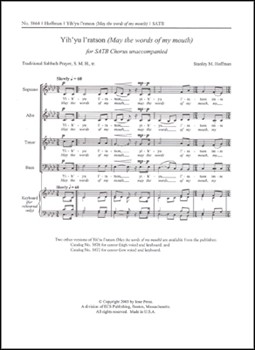 Yih'yu L'ratson (May The Words Of My Mou by Hoffman Stanley for SATB a cappella