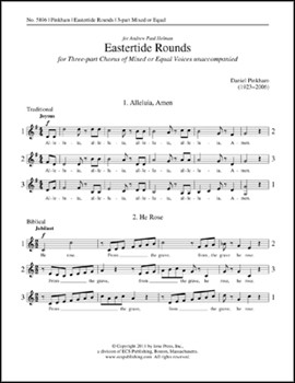 Eastertide Rounds by Pinkham Daniel for TTB/TBB/TTBB SSA/SSAA Three-Part Equal Voices a cappella