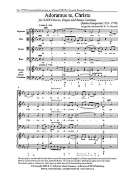 Adoramus Te Christe by Gasparini Quirino for SATB