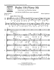 Psalm 116 (Verse 16) by Applebaum Robert for SATB a cappella