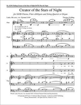 Creator Of The Stars Of Night by Fielding Thomas for SATB