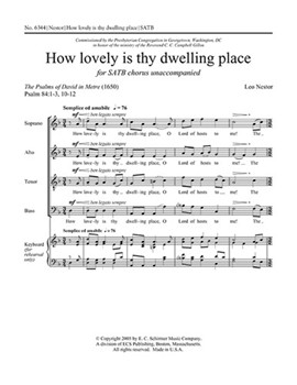 How Lovely Is Thy Dwelling Place by Nestor Leo for SATB a cappella