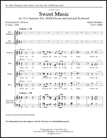 Sweet Music by Pinkham Daniel for Two Soprano Soli SATB