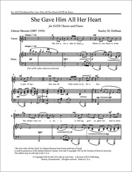 She Gave Him All Her Heart by Hoffman Stanley Shneour Zalman for SATB
