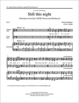 Still This Night by Pinkham Daniel for SATB