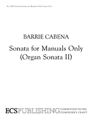 Sonata II For Manuals Only by Cabena Barrie for Organ