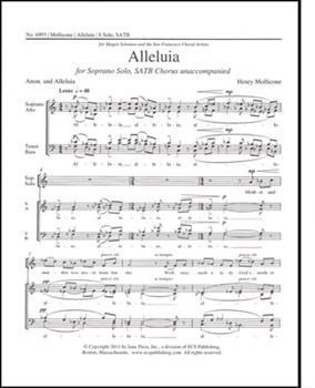 Alleluia by Mollicone Henry for Soprano Solo and SATB