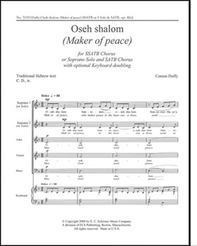 Oseh Shalom by Duffy Coreen for SATB a cappella