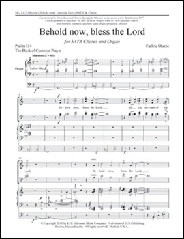 Behold Now Bless The Lord by Sharpe Carlyle for SATB
