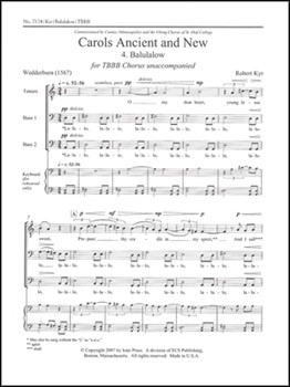 Balulalow by Kyr Robert for TBBB a cappella