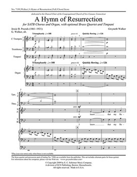 Hymn Of Resurrection by Walker Gwyneth Pounds Jessie B. for SATB