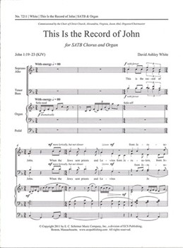 This Is The Record Of John by White David Ashley for SATB