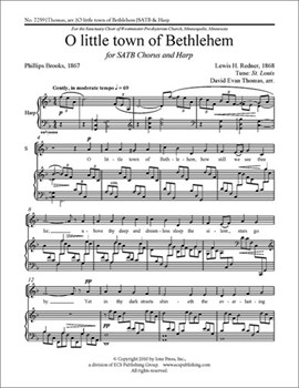 O Little Town Of Bethlehem by Thomas David Evan - Thomas David Evan - Brooks Phillips for SATB