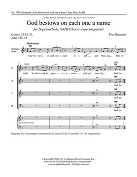 God Bestows On Each One A Name by Gramann Fred for Soprano Solo and SAATB a cappella