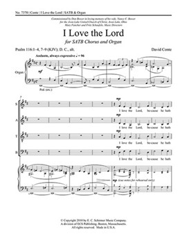 I Love The Lord by Conte David for SATB