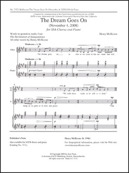 Dream Goes On by Mollicone Henry for 2-Part Treble