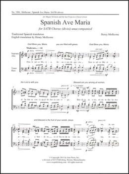 Spanish Ave Maria by Mollicone Henry for SATB divisi