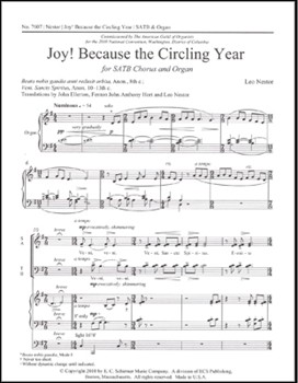 Joy Because The Circling Year by Nestor Leo for SATB