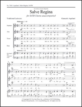 Salve Regina by Aquilanti Giancarlo for SATB a cappella