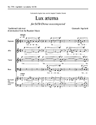Lux æterna by Aquilanti Giancarlo for SATB a cappella