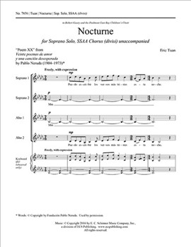 Nocturne by Tuan Eric for Soprano Solo and SSAA a cappella