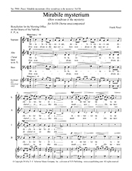 Mirabile mysterium (How wondrous is the mystery) by Pesci Frank for SATB a cappella