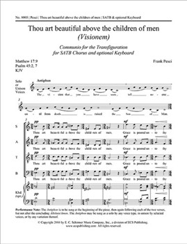 Thou art beautiful above the children of men - Visionem by Pesci Frank for SATB