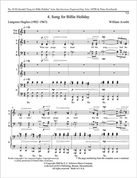 Afro-American Fragments: 4. Song for Billie Holiday