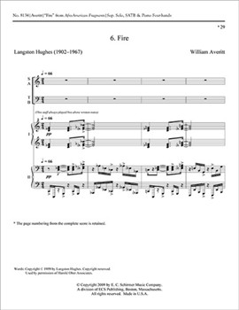 Afro-American Fragments: 6. Fire! by Averitt William for SATB