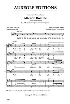 Attende Domine (The Lent Prose) by Proulx Richard for SAB a cappella