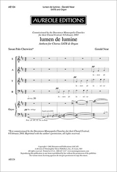 Lumen De Lumine by Near Gerald Palo Cherwien Susan for SATB