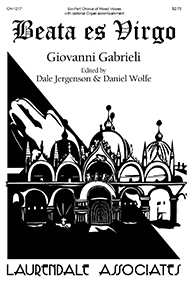 Beata es Virgo by Gabrieli Giovanni - Jergenson and Wolfe - for SATB divisi a cappella