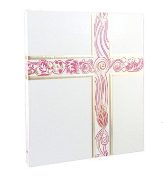 Ceremonial Binder-Ivory with Red Accent and Gold Foil, 1.5"