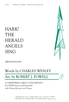 Hark The Herald Angels Sing by - Powell Robert J - for SATB and Piano (String 4tet and Congre)