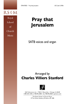 Pray That Jerusalem by Gibbons Orlando - Stanford C V - for SATB