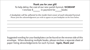 Worship, Fourth Edition - Donor Envelopes